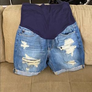 Maternity jean shorts